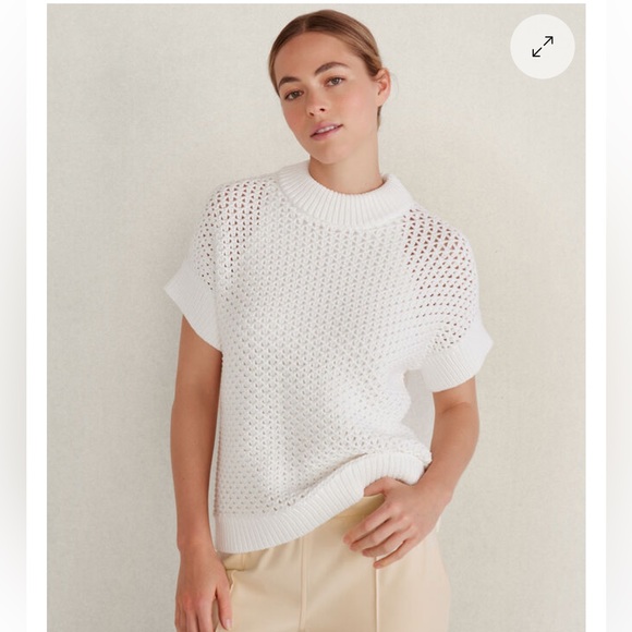 Haven Sweaters - Haven Organic Cotton Knot Stitch Crewneck Sweater Oversized Chunky Boxy White XS